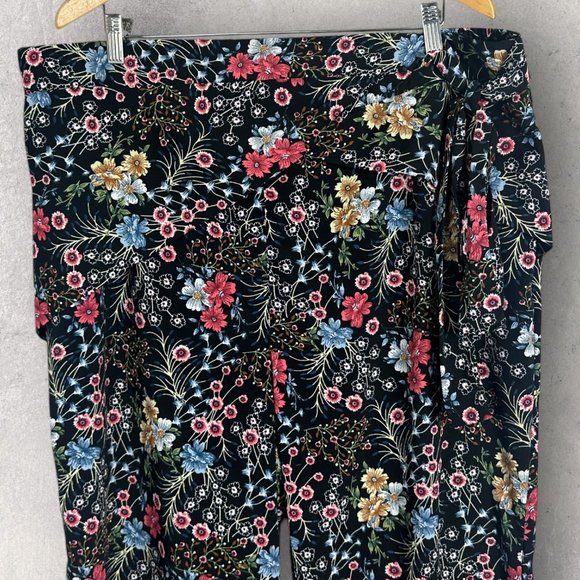 ASOS Wide Leg Floral Pants Womens Size 18 Skirted Tie Waist Boho Beach Elastic - Picture 11 of 16